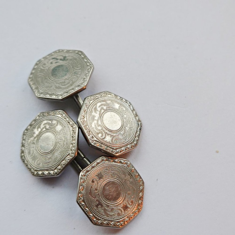14K Sterling Art Deco Cufflinks